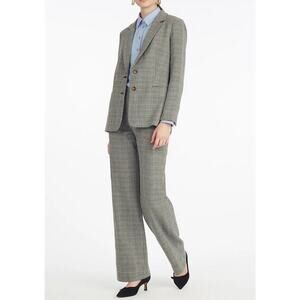 BROOKS BROTHERS WOOL BLEND HOUNDSTOOTH GRAY PANT SUIT SZ 4